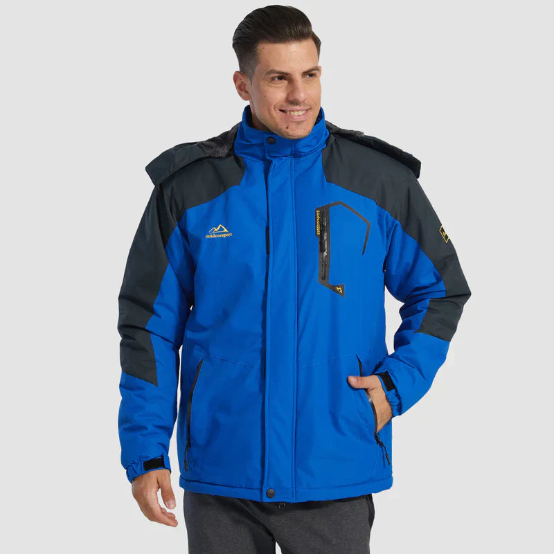 Men's Water-Repellent Winter Ski Jacket with Fleece Lining