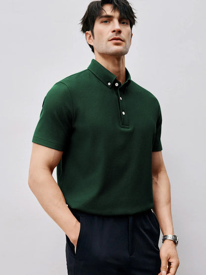 BreezeLuxe Breathable Piqué Short Sleeve Polo