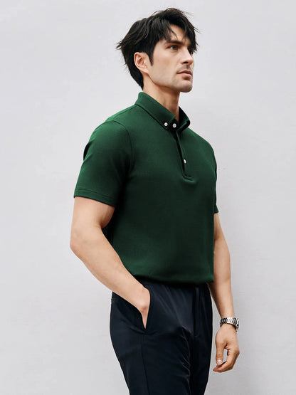 BreezeLuxe Breathable Piqué Short Sleeve Polo