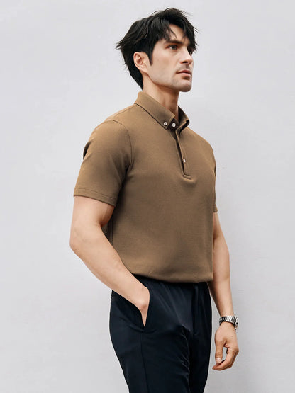 BreezeLuxe Breathable Piqué Short Sleeve Polo