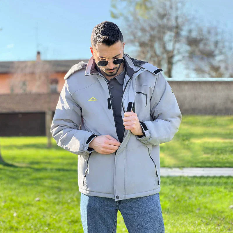 Men's Water-Repellent Winter Ski Jacket with Fleece Lining