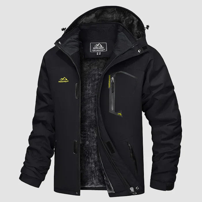 Men's Water-Repellent Winter Ski Jacket with Fleece Lining