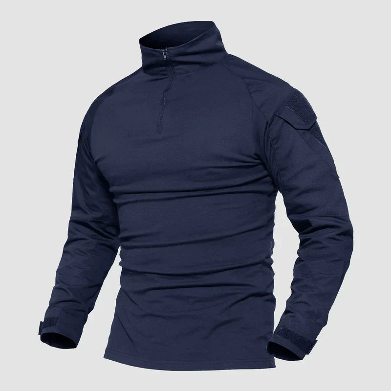 Men's 1/4 Zip Tactical Military Shirt with Pockets