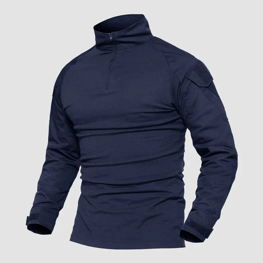 Men's 1/4 Zip Tactical Military Shirt with Pockets