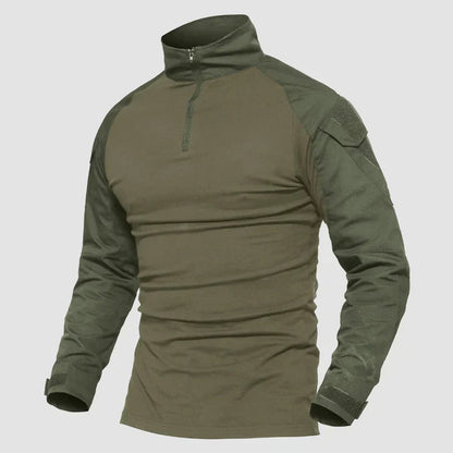 Men's 1/4 Zip Tactical Military Shirt with Pockets
