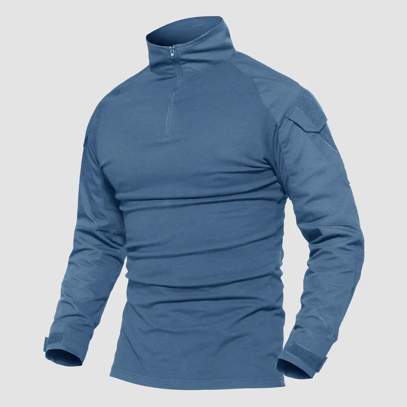Men's 1/4 Zip Tactical Military Shirt with Pockets
