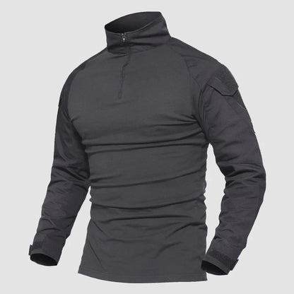 Men's 1/4 Zip Tactical Military Shirt with Pockets