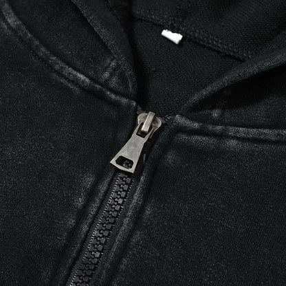 Men's Washed Zipper Hoodie