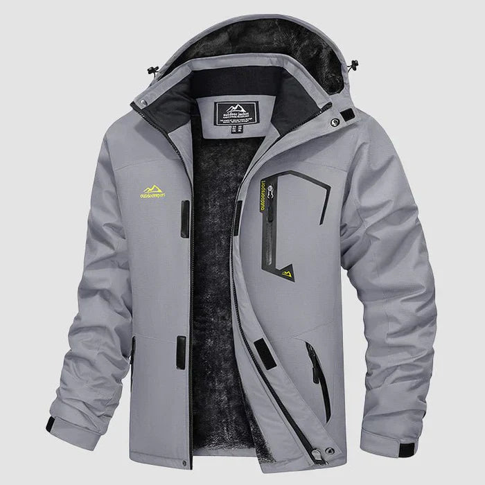 Men's Water-Repellent Winter Ski Jacket with Fleece Lining