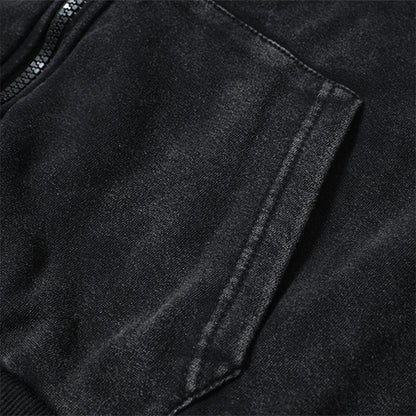 Men's Washed Zipper Hoodie