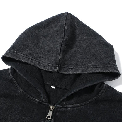 Men's Washed Zipper Hoodie