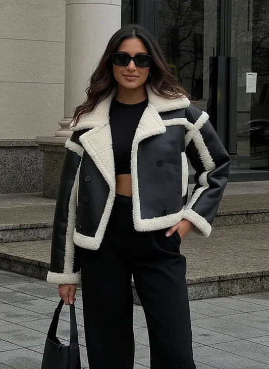 Women's Oversized Shearling Winter Jacket